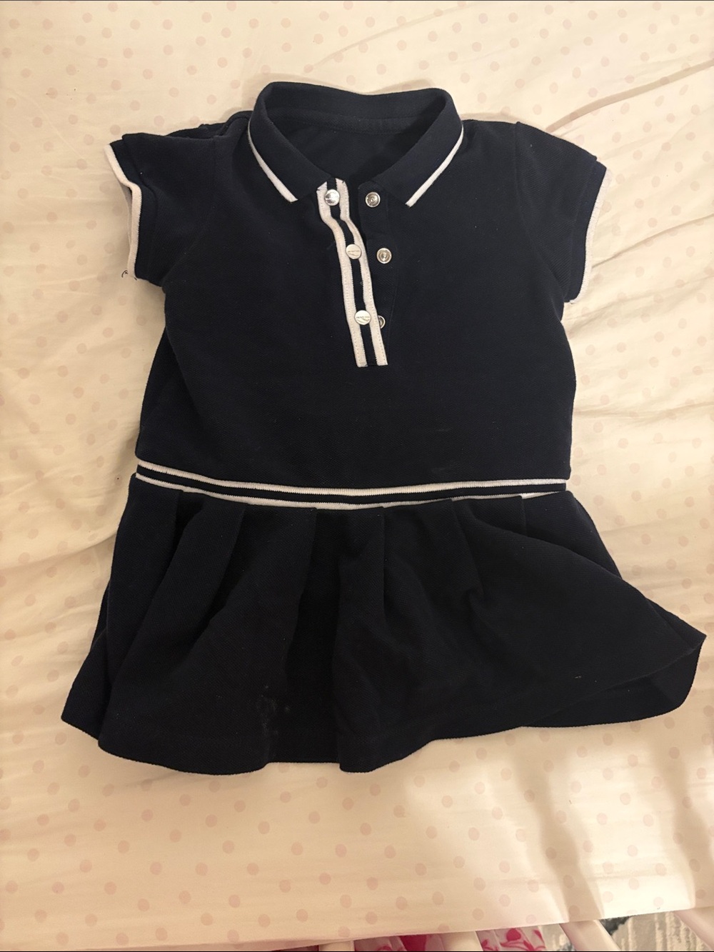 Navy Polo Dress with White Trim jacadi